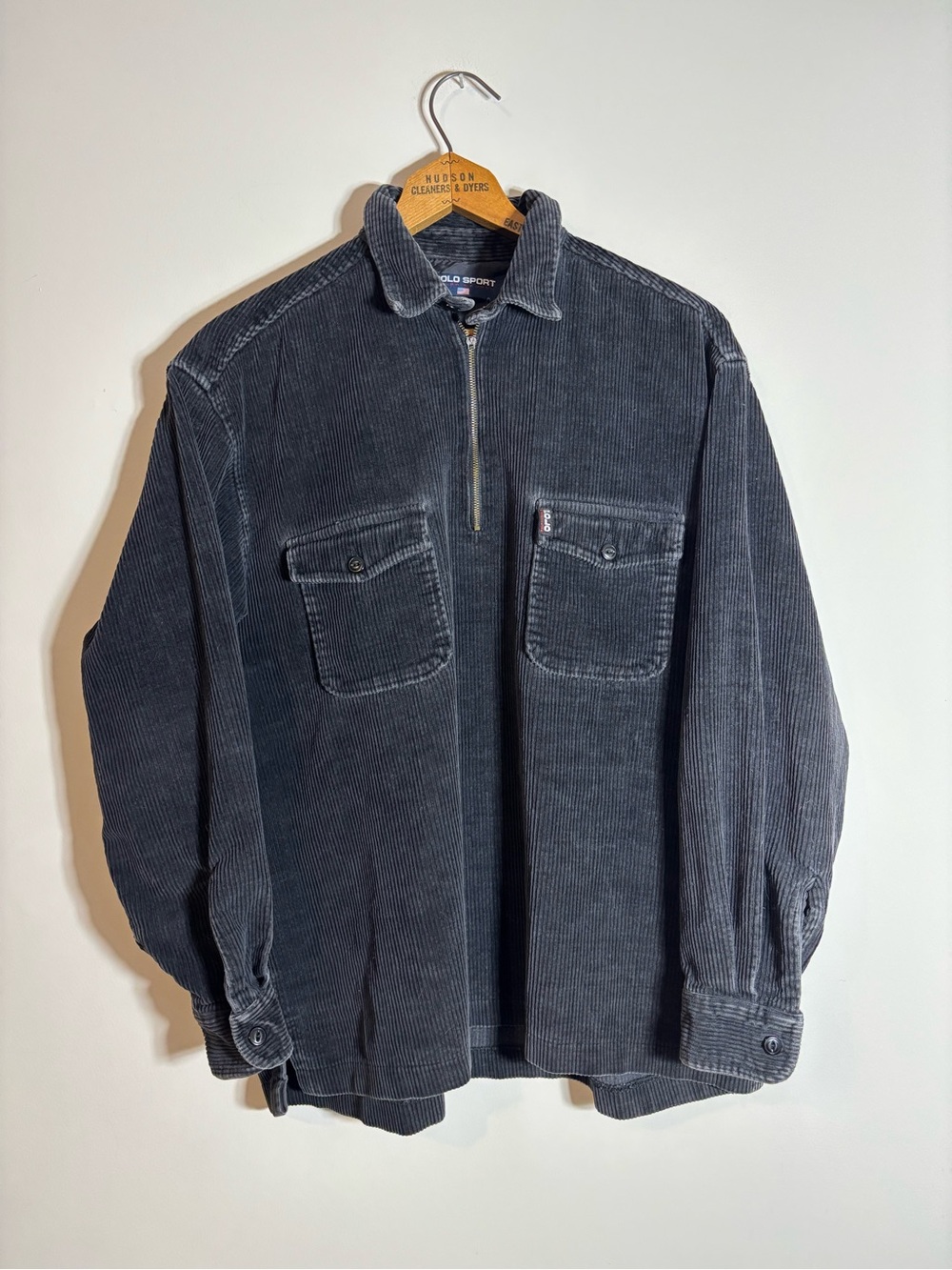 Vtg Polo Sport Ralph Lauren Corduroy Half Zip Pullover XL
